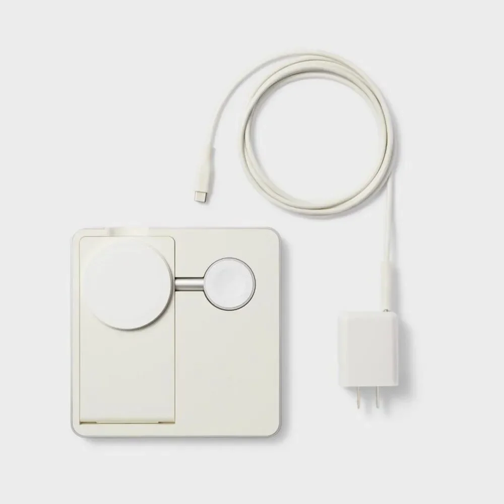 3 in 1 Charger for iPhone Watch and Apple AirPods - heyday White